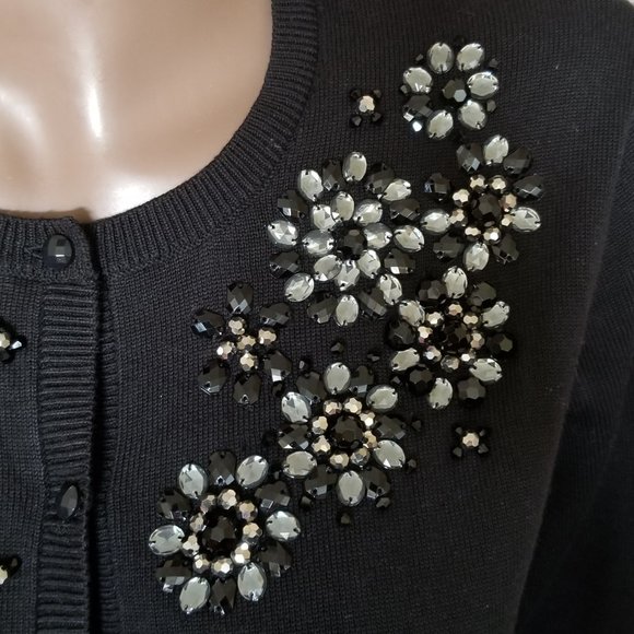 Anne Klein Black Bling Knit Jacket - Picture 2 of 3